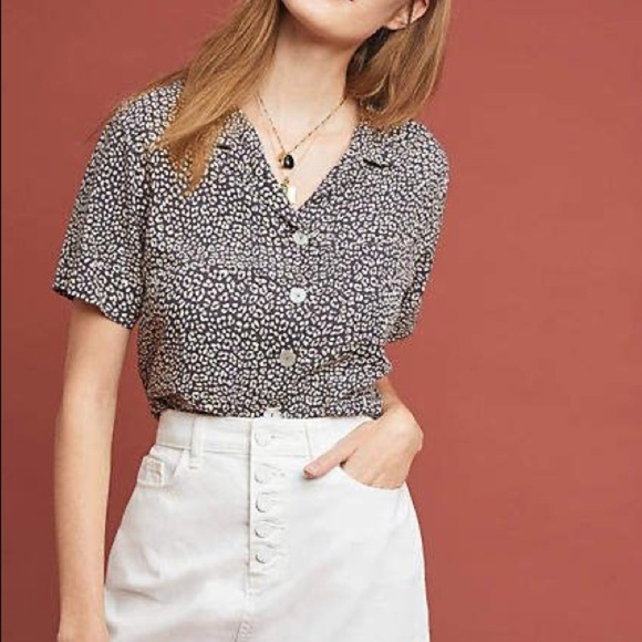 NWT Anthropologie Bretagne button Patterned Blouse - Picture 3 of 5